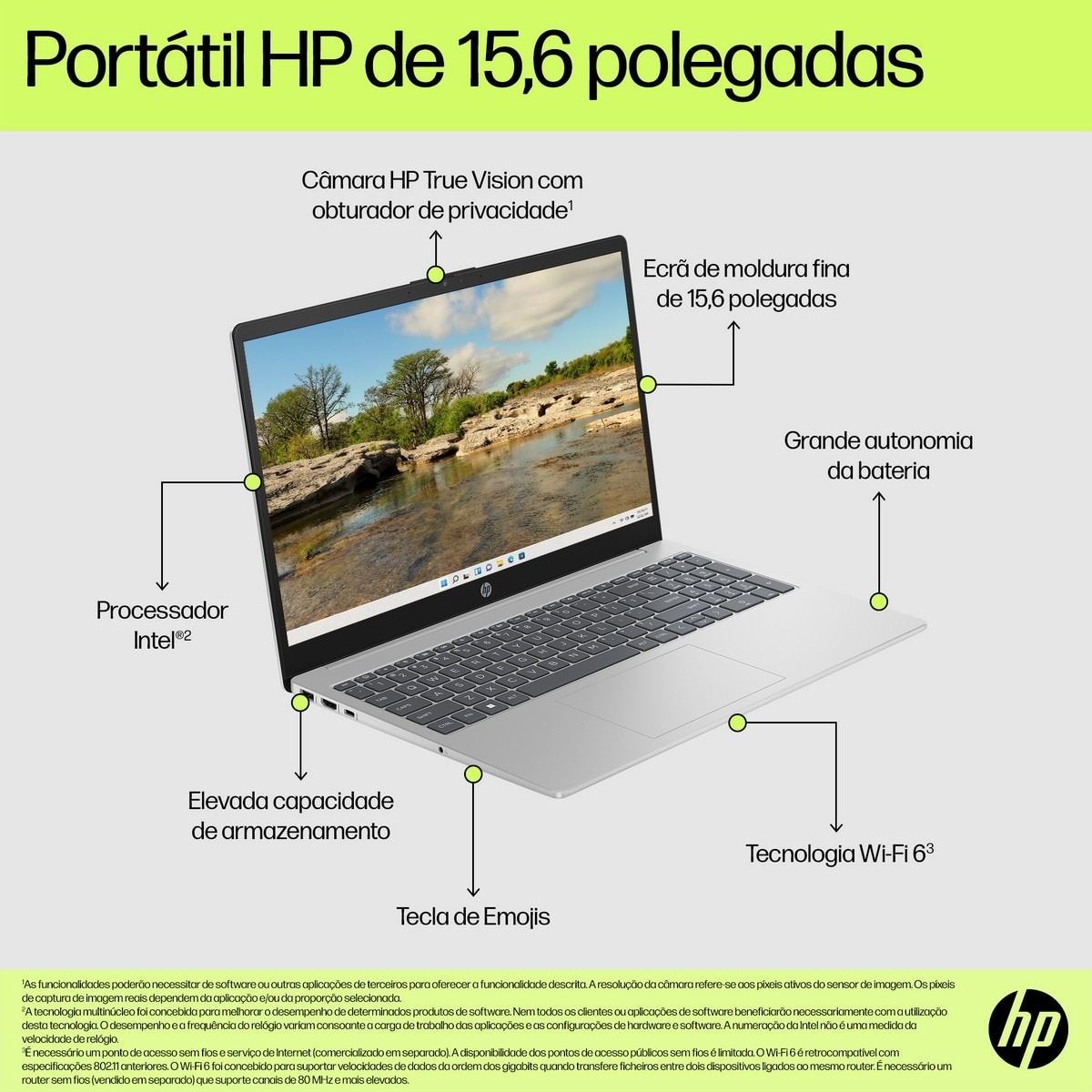 Computador Portátil HP 15-fd1004np, 15,6'', Ultra 5 152H, 32GB, 1TB SSD 3