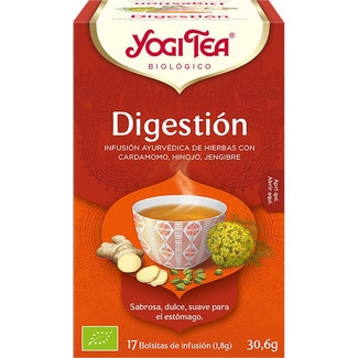 infusión ayurvédica ecológica de hierbas con cardamomo, hinojo y jengibre sin gluten estuche 17 bolsitas sin gluten - Yogi Tea