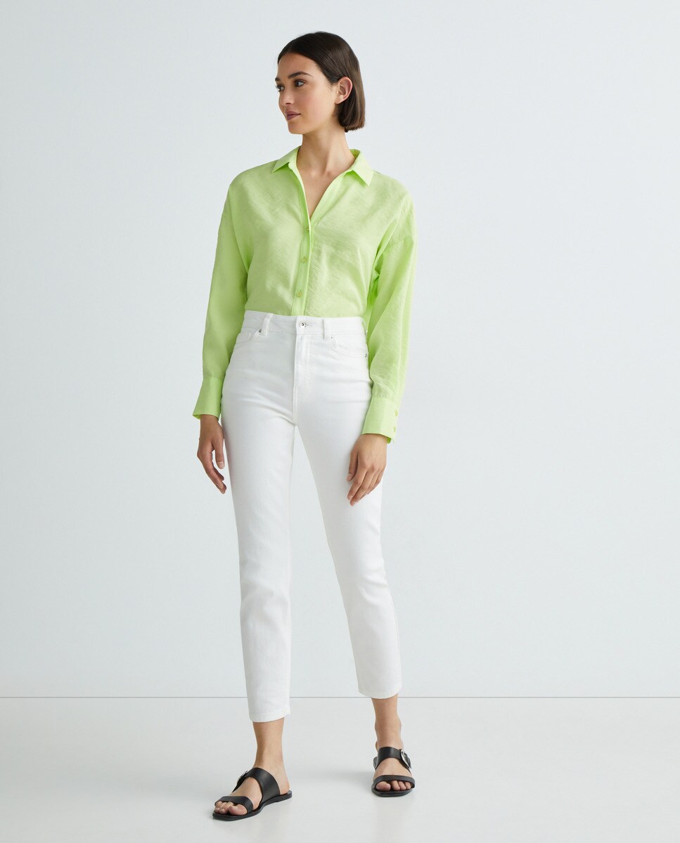 Jean droit à taille haute