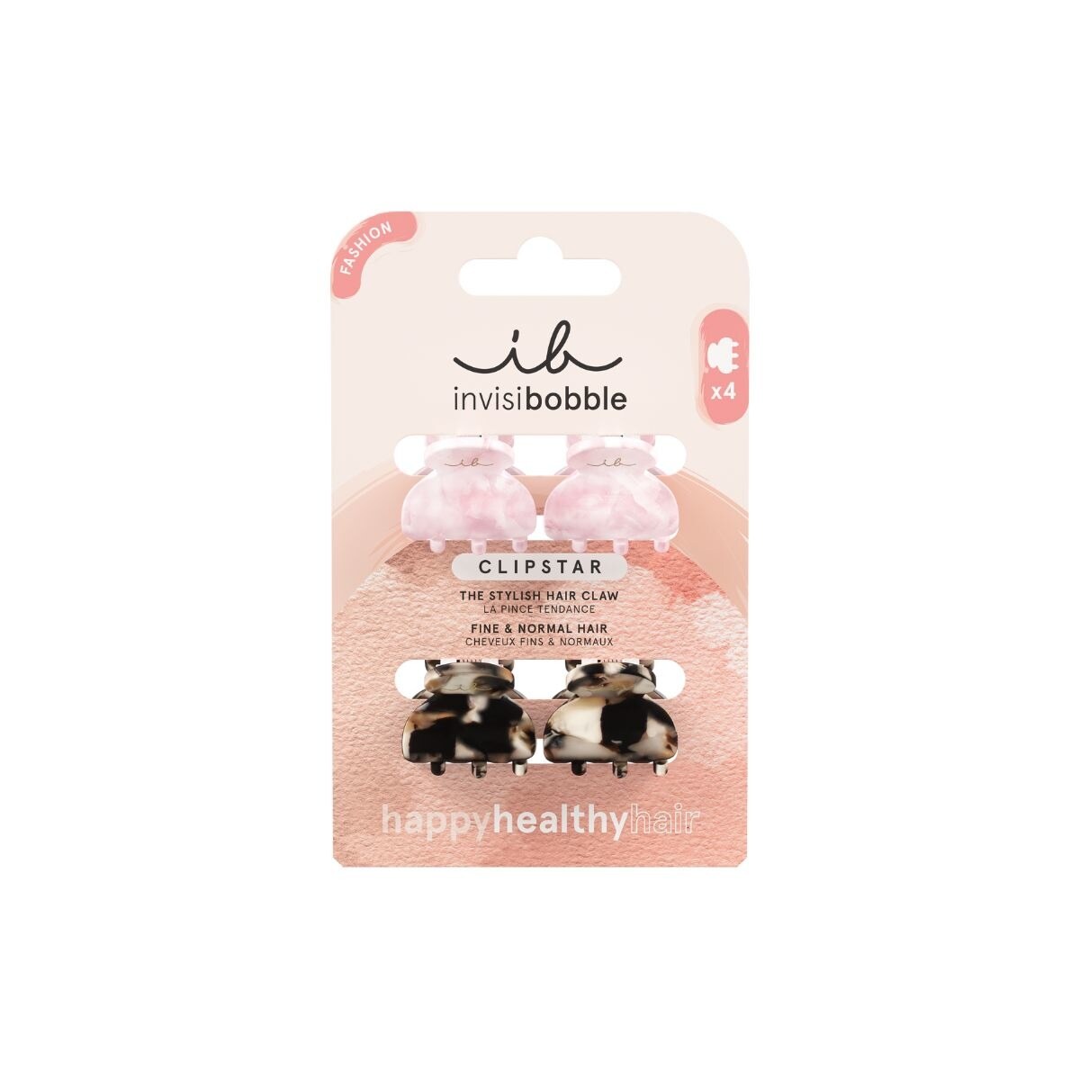 Acessório de Cabelo Clipstar Petit Four - 4 uds Rosa e Bege-1