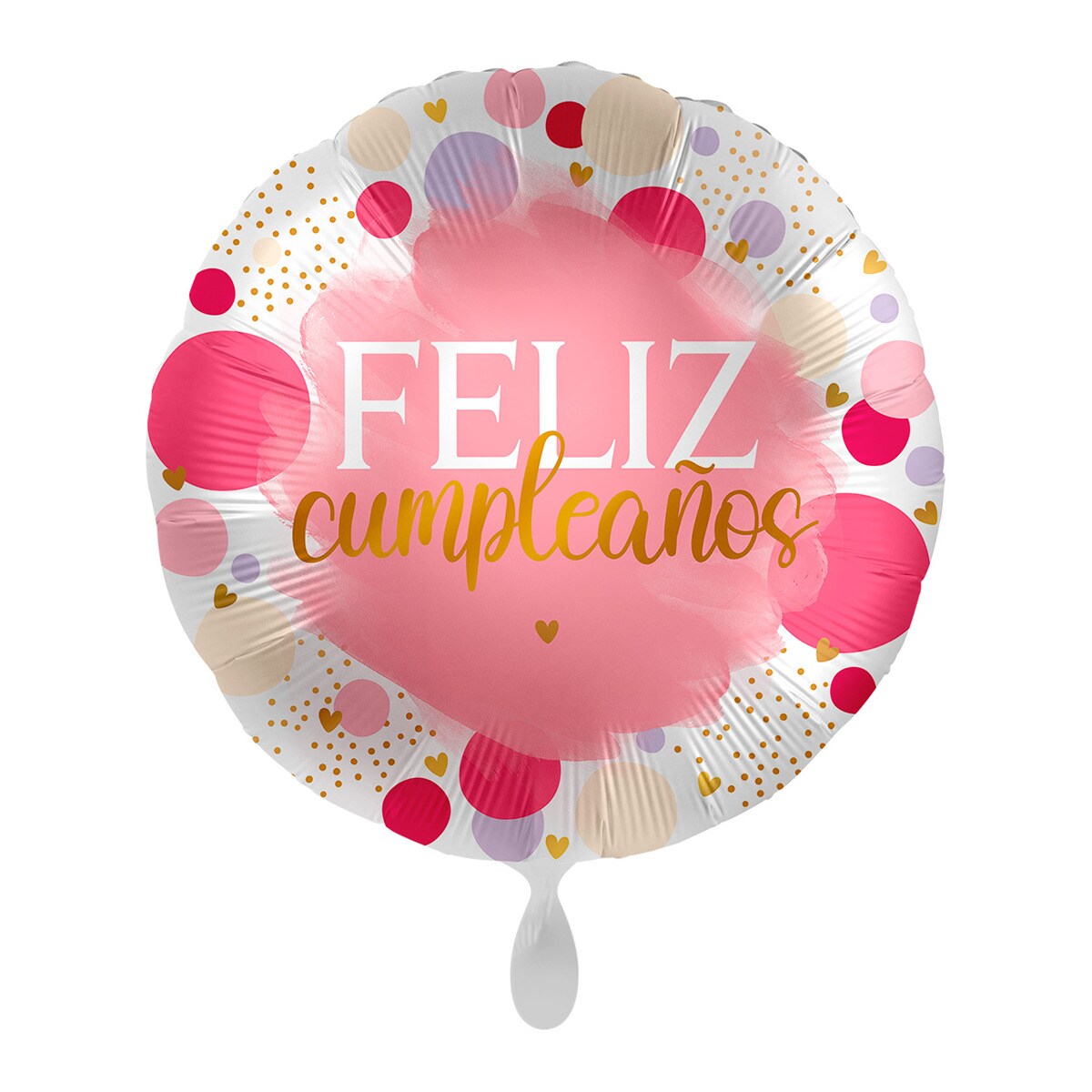 Globo foil 43cm para helio satín feliz cumpleaños Liragram rosa - Main Image