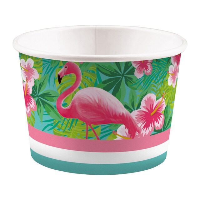Imagen 0 de Pack 8 vasos papel 270ml flamencos Liragram multicolor