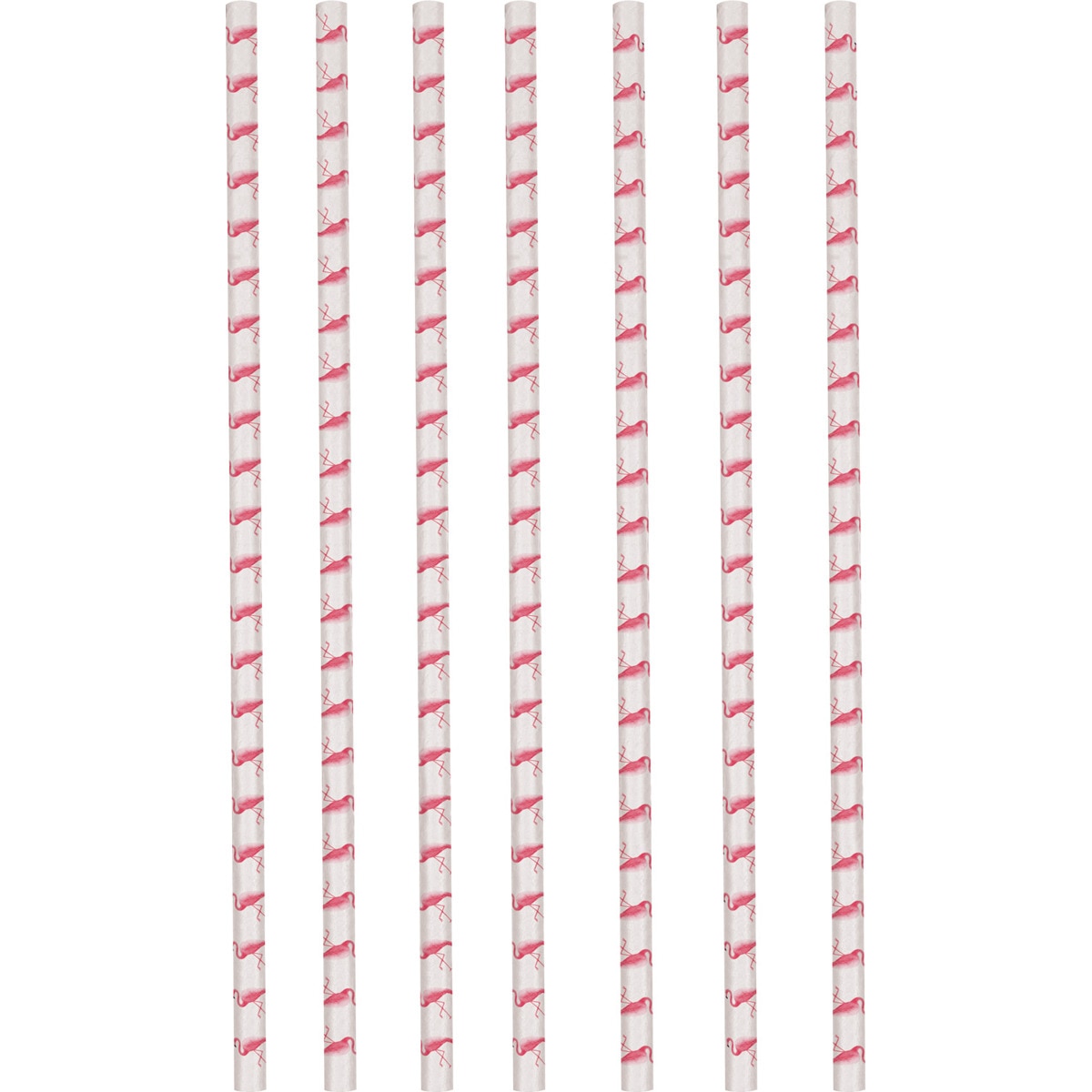Imagen 0 de Pack 12 pajitas papel 19,7cm flamencos Liragram rosa