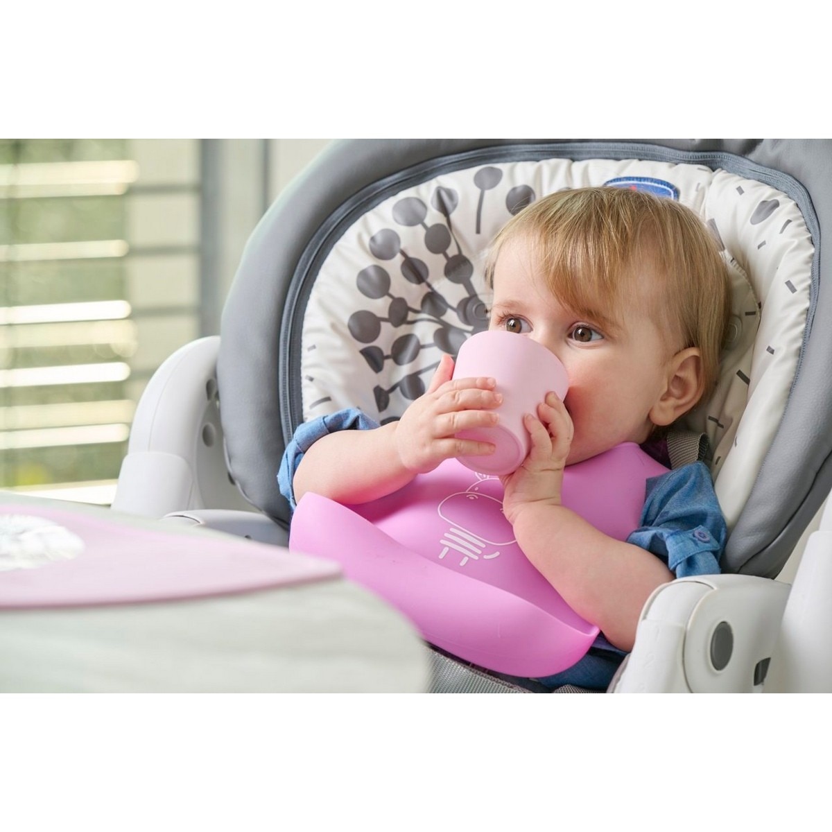 Babete Macio de Silicone 6M+ Rosa-2