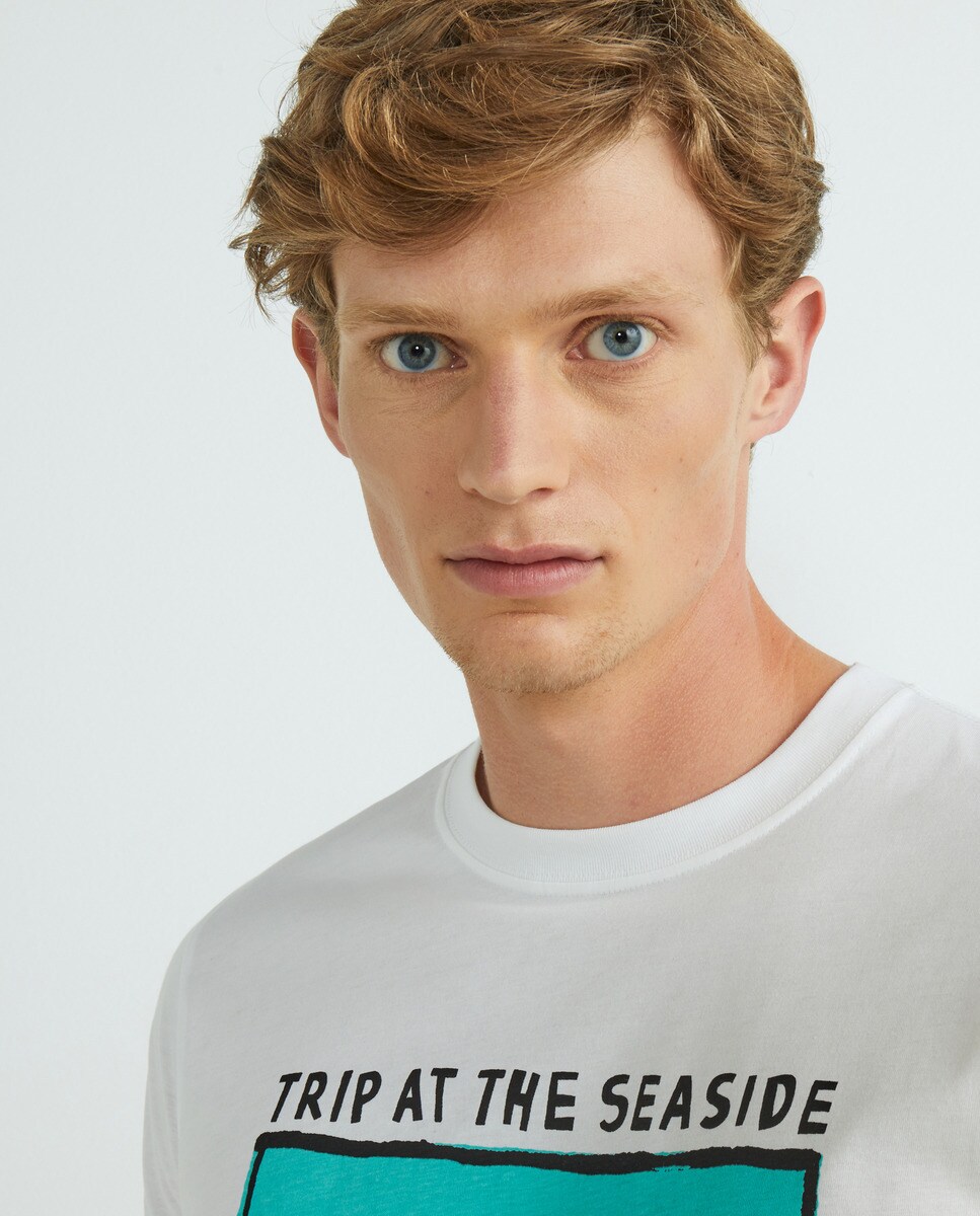 Tshirt manches courtes imprimé côtier