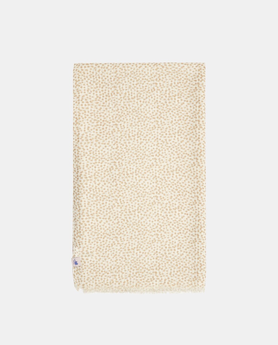 Foulard crème à imprimé pois