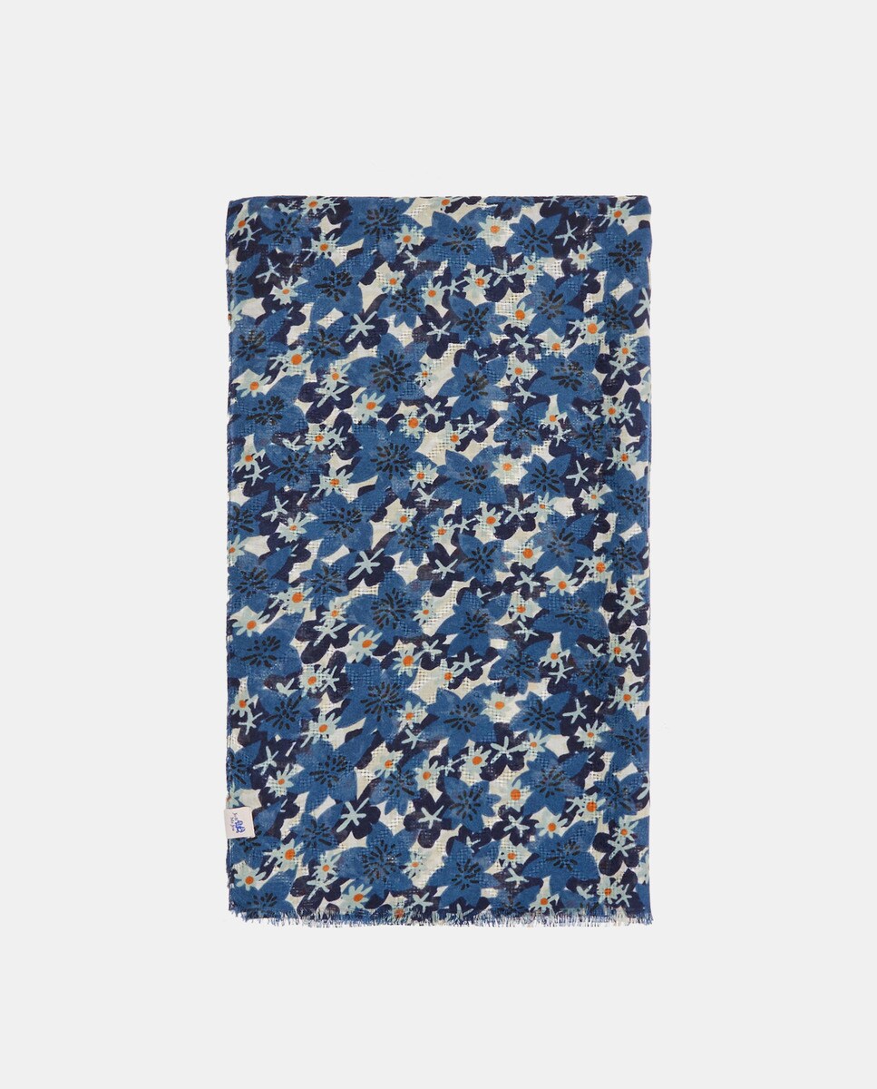 Foulard à microimprimé fleuri