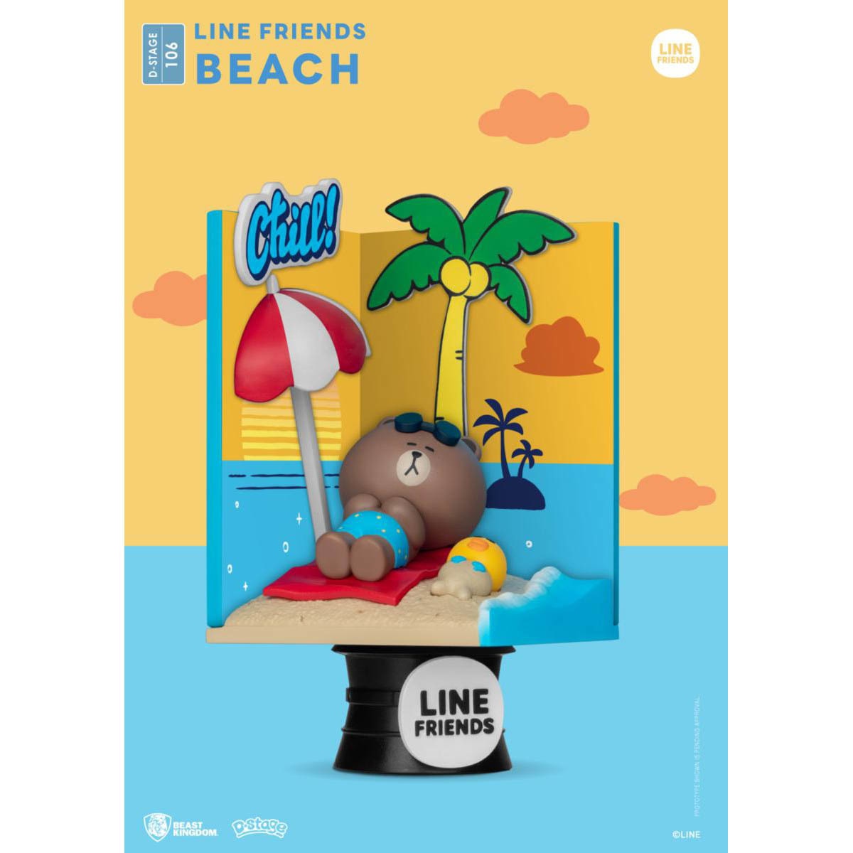 Figura Line Friends Beast Kingdom Praia - Amarelo 2