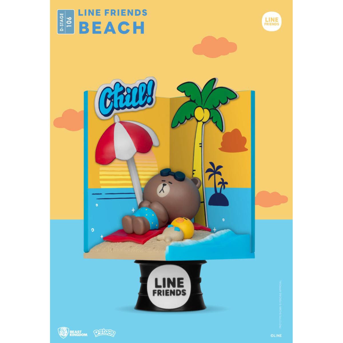 Figura Line Friends Beast Kingdom Praia - Amarelo 1
