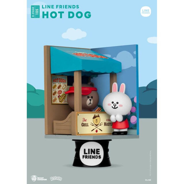 Imagem 0 de Figura Line Friends Beast Kingdom Posto de Cachorros Quentes - Azul