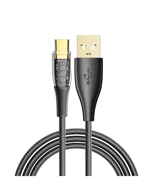 Imagen 0 de Cable USB 2.0 AM a USB-C PD20W de 6A. 2 metros, OD 4mm. Con luz led
