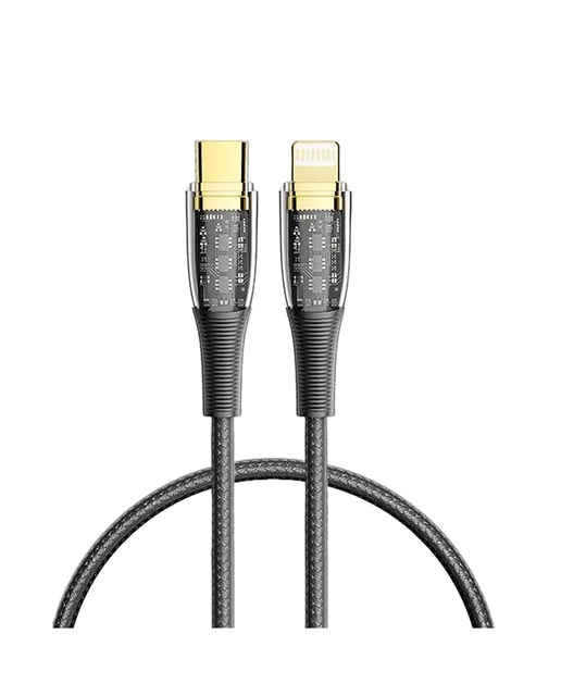 Imagen 0 de Cable USB-C a Lightning PD20W. Longitud: 0,25 metros, OD 3,5mm. Con luz led