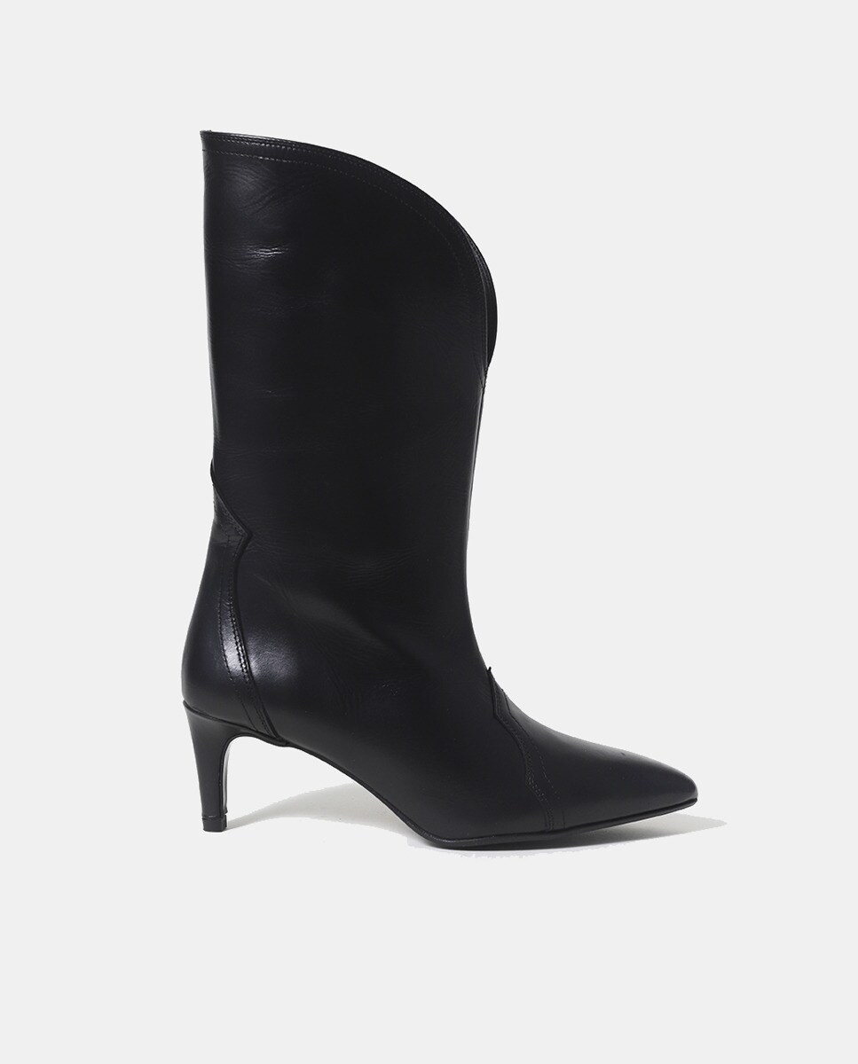 Bottes Geraldine style cowboy à bout pointu et petit talon fin