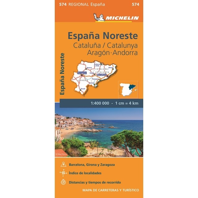 Imagem 0 de Mapa Regional España Noreste - Cataluña/Catalunya, Aragón, Andorra