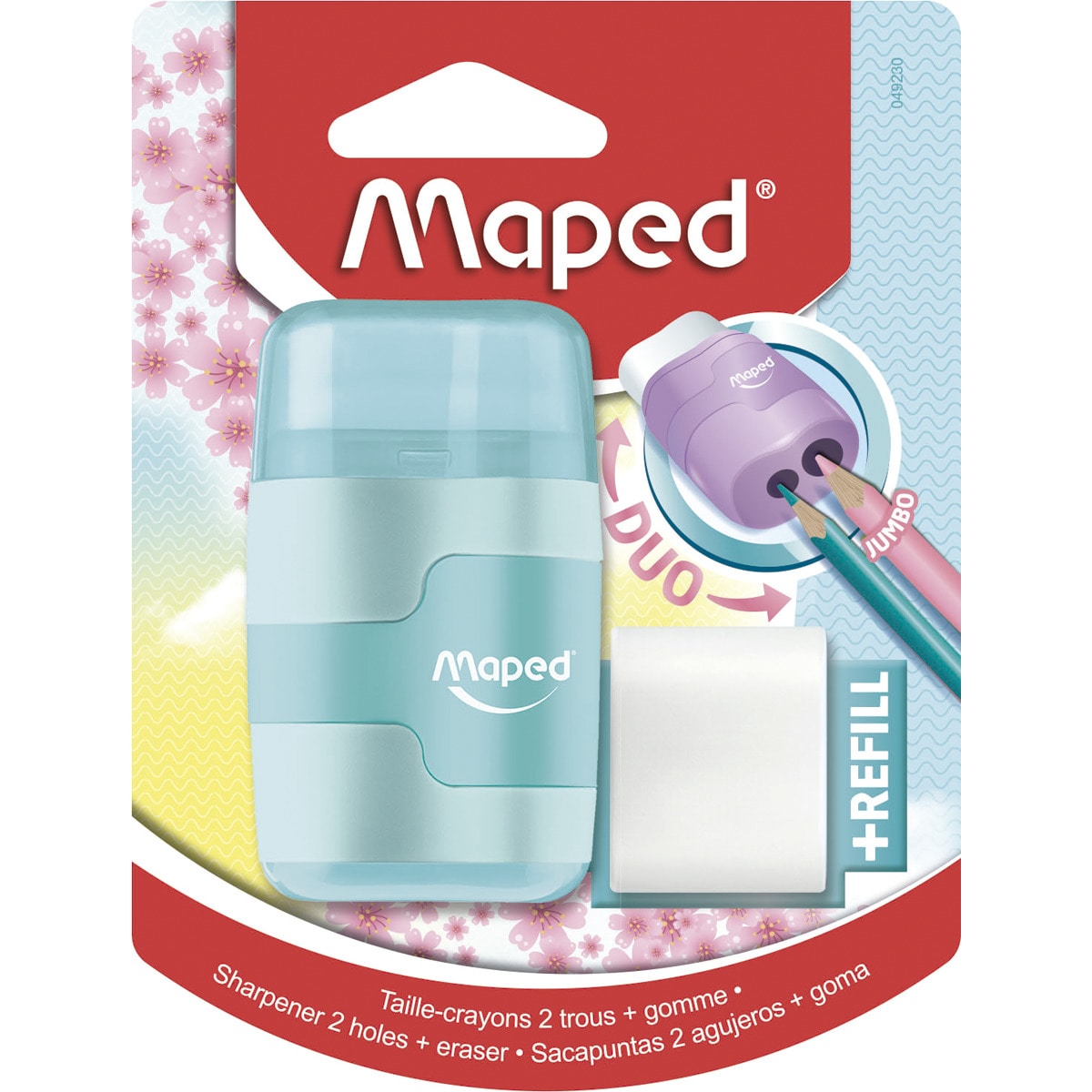 Afia com Borracha Connect 2 Orifícios - Pastel Sortido-2