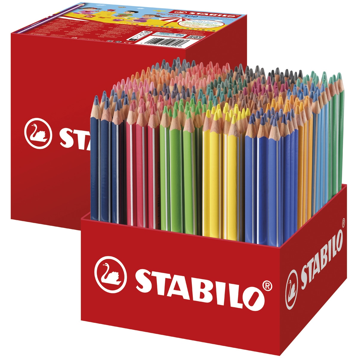 Pack escolar XL con 300 lápices de triangular Trio thick STABILO multicolor Multicolor-2