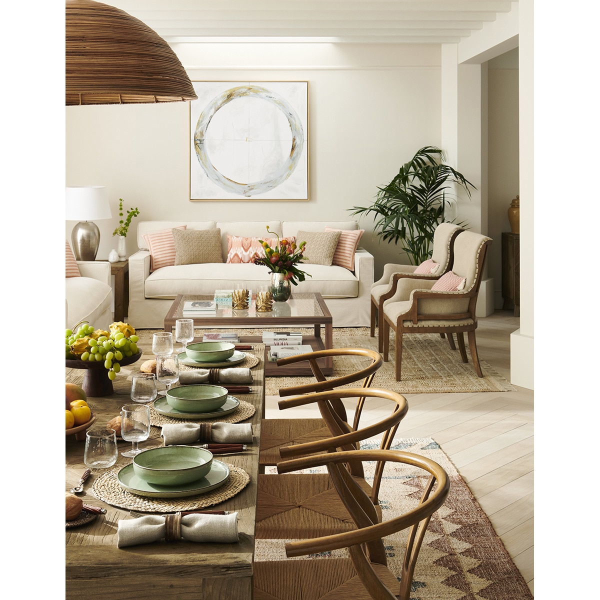 Sofá de 3 plazas desenfundable de algodón y lino con brazo recto Bolonia El Corte Inglés Natural-7