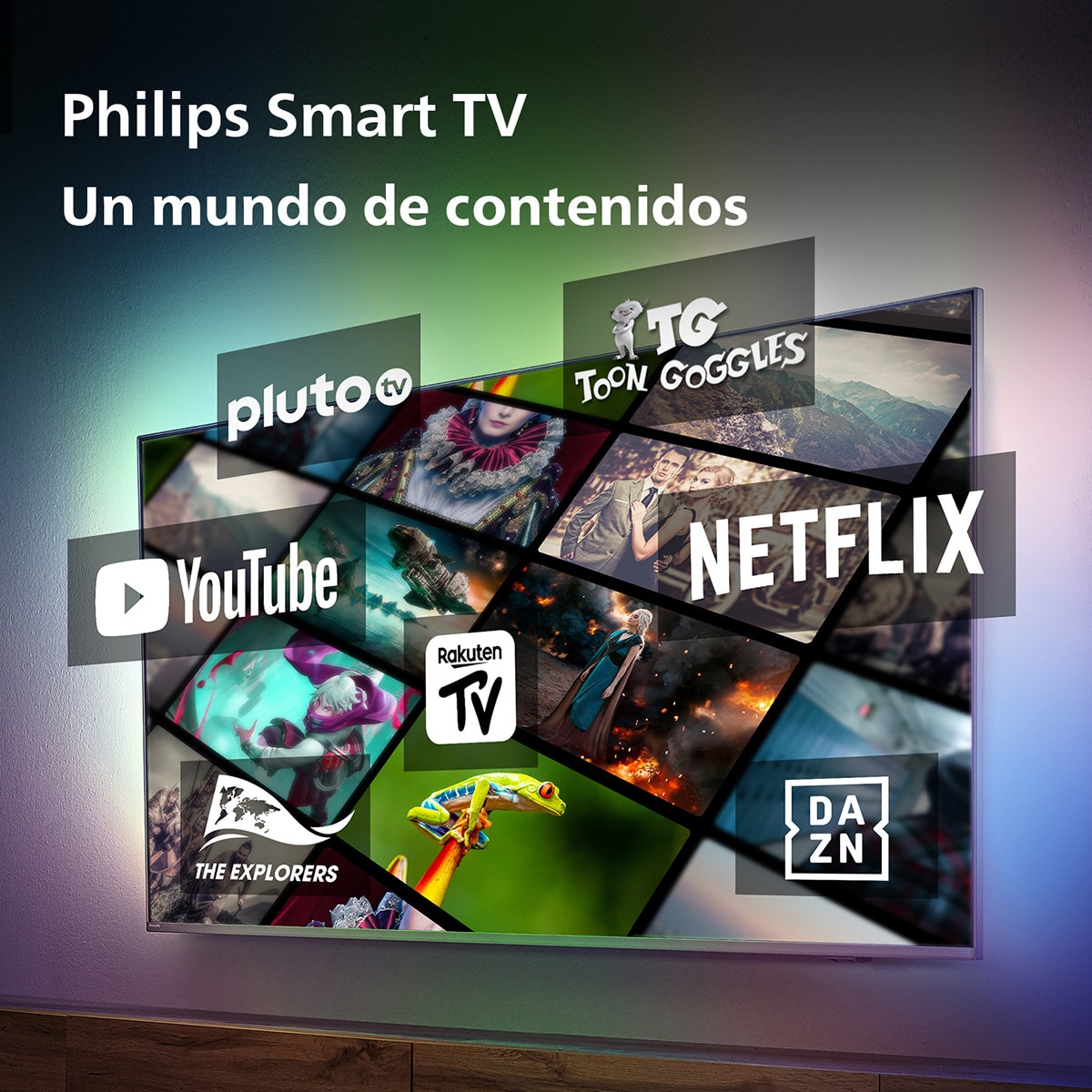 TV LED 177cm (70") Philips 70PUS8118/12 UHD 4K, Ambilight 3 lados, Pixel Ultra HD, HDR10 / HDR10+ Compatible, Dolby Vision, Smart TV Cromo satinado-7