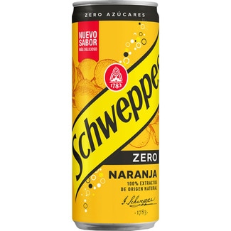 refresco de naranja con gas 100% aromas naturales lata 33 cl - Schweppes Zero