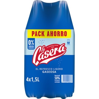 gaseosa 0% azúcares y calorías pack 4 botellas 1,5 l - La Casera