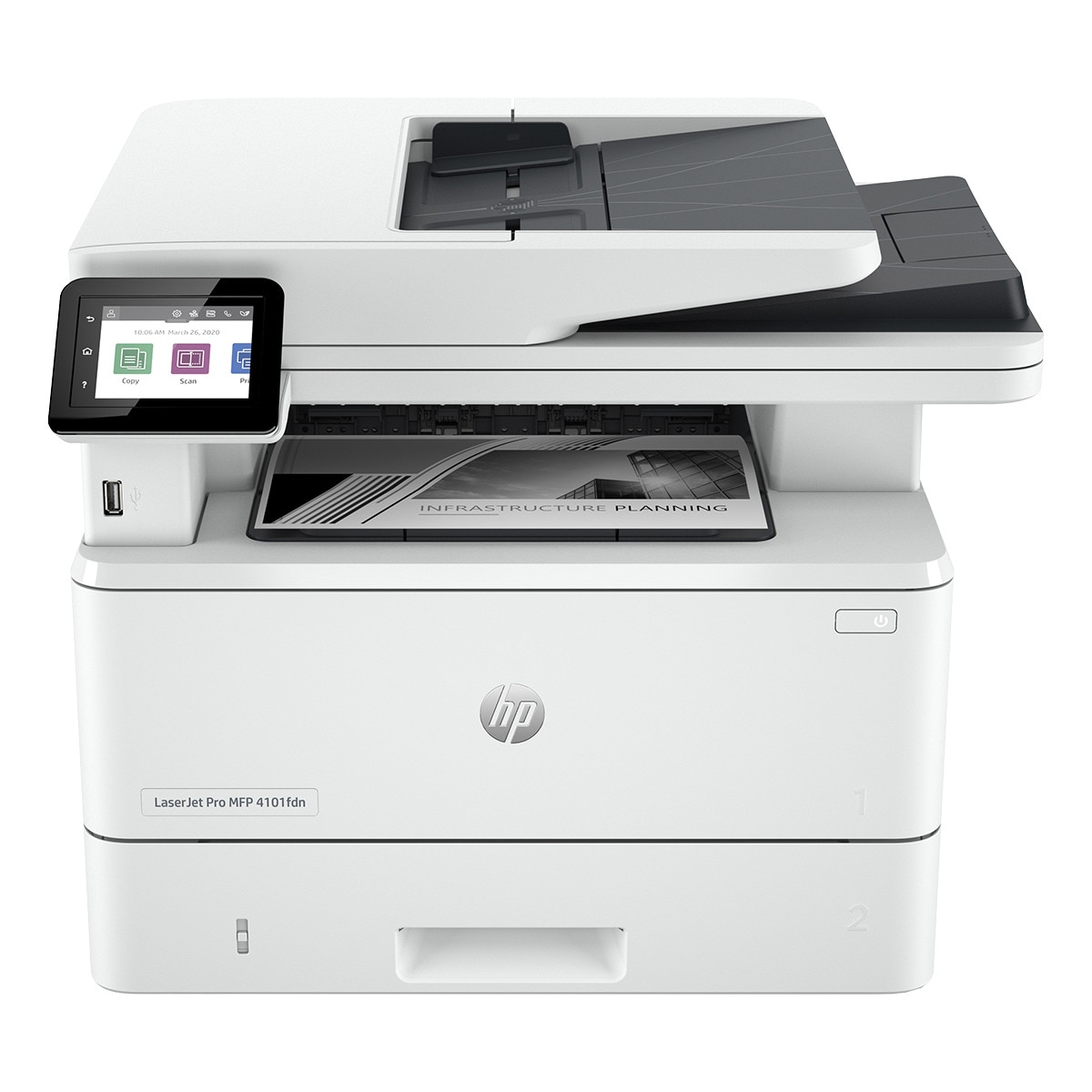 Impresora Multifunción HP LaserJet Pro MFP 4102fdn, Fax, compatible con Instant Ink Blanco-1