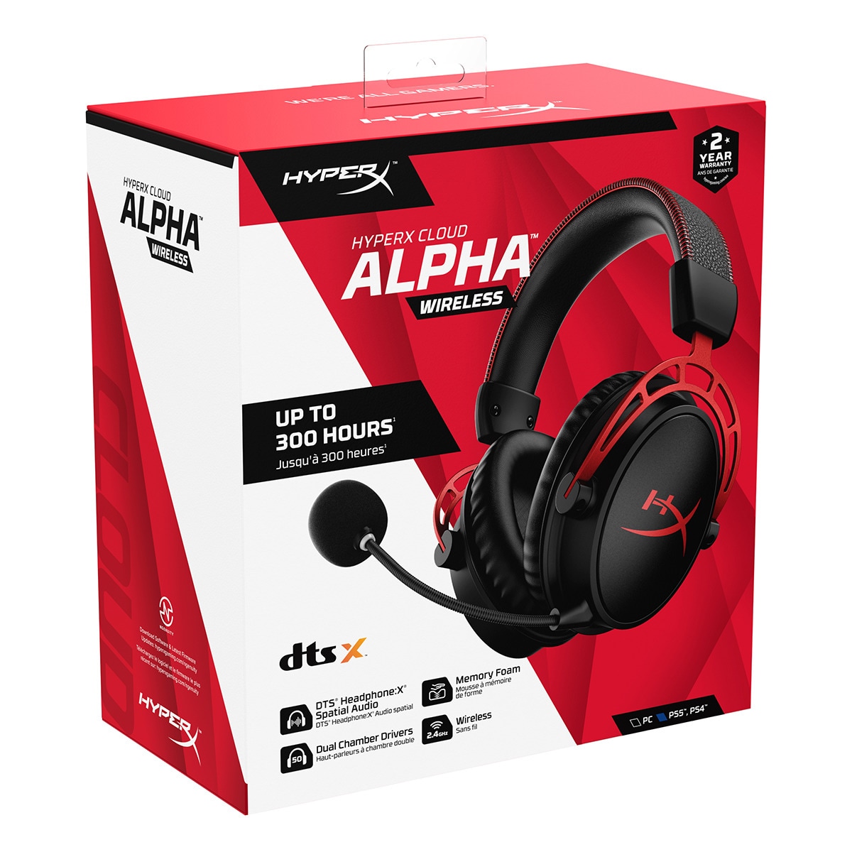 Auriculares Gaming inalámbricos con micrófono HyperX Cloud Alpha Wireless Negro / Rojo-6