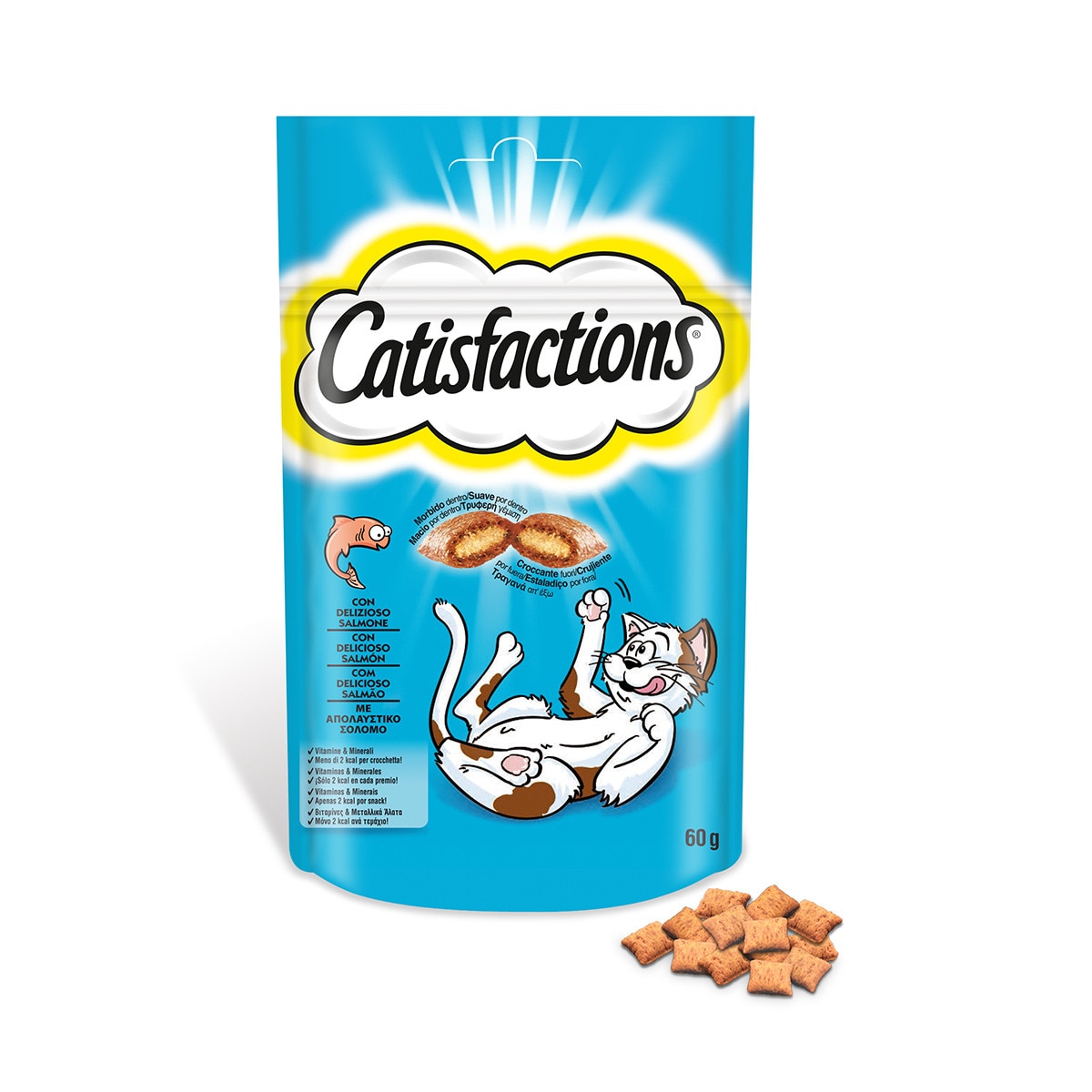 Snack para gatos  adultos Catisfactions salmón 2