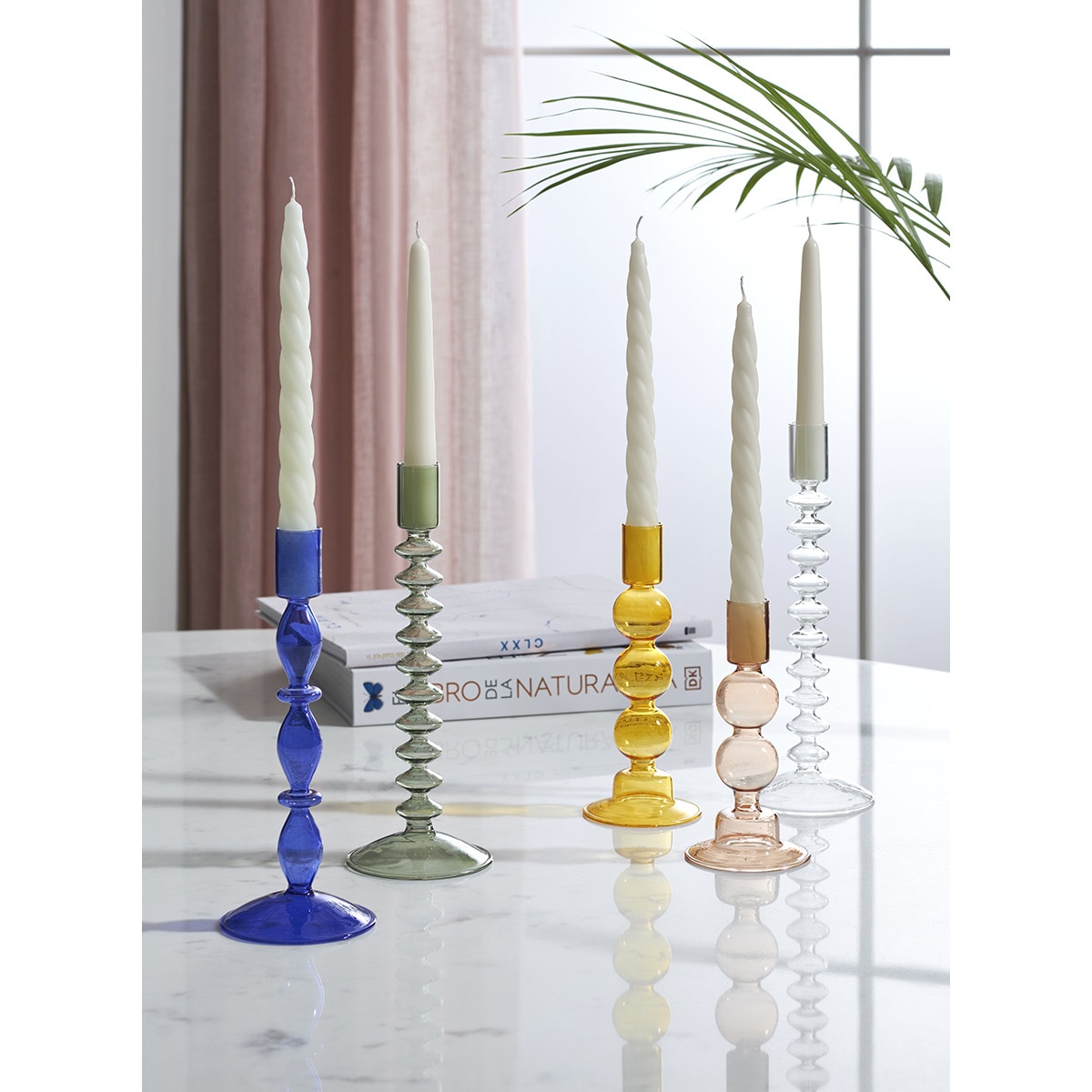 Candelabro de Borossilicato - Azul Azul-6