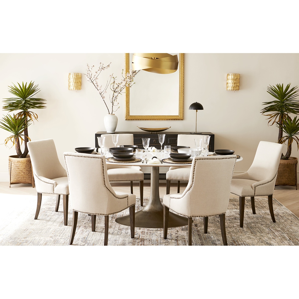 Sillón tapizada en lino Olivia Beige-8