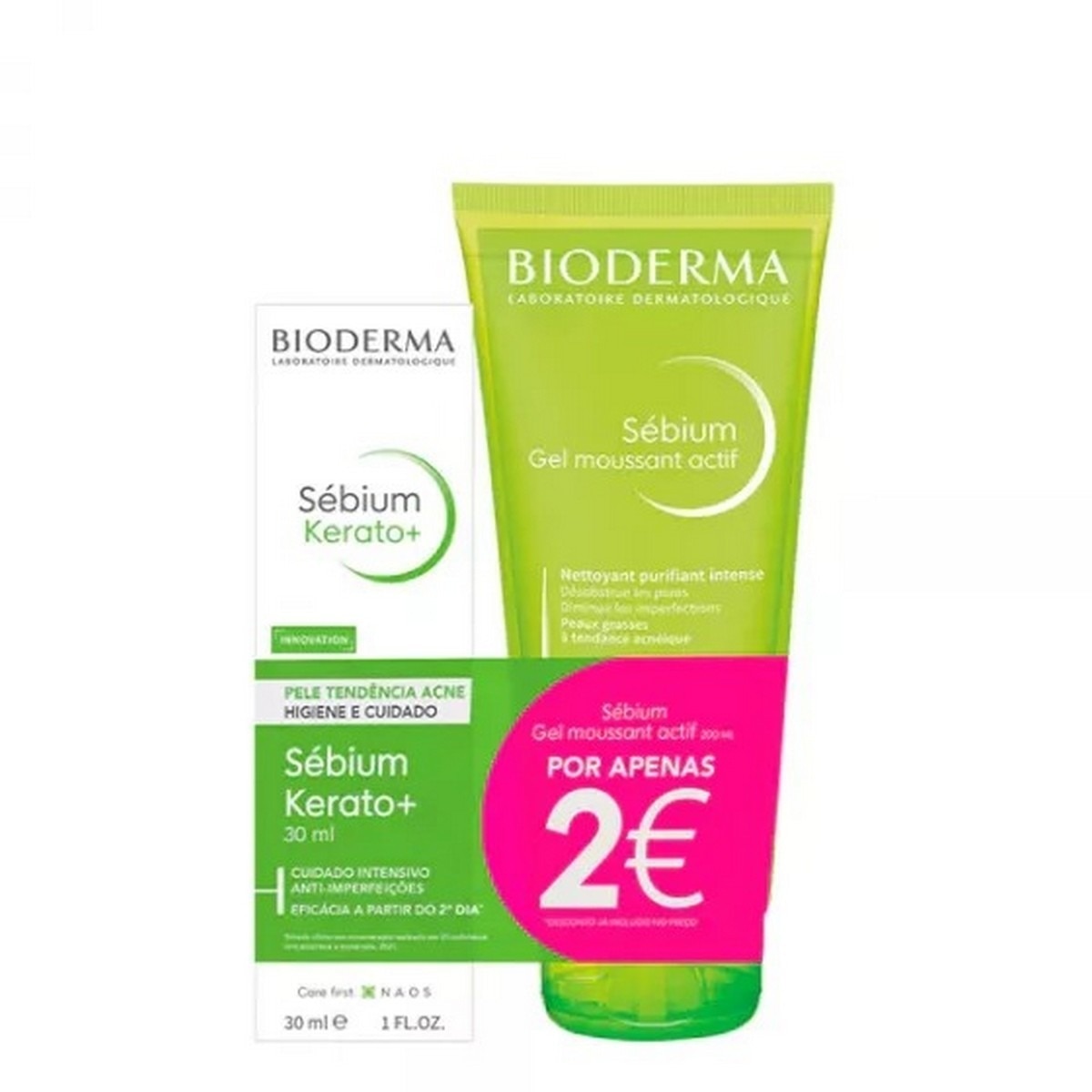 Imagem 0 de Kit Sébium Kerato+ 30 ml Com Oferta de Sébium Gel Moussant Actif 200 ml Por 2€