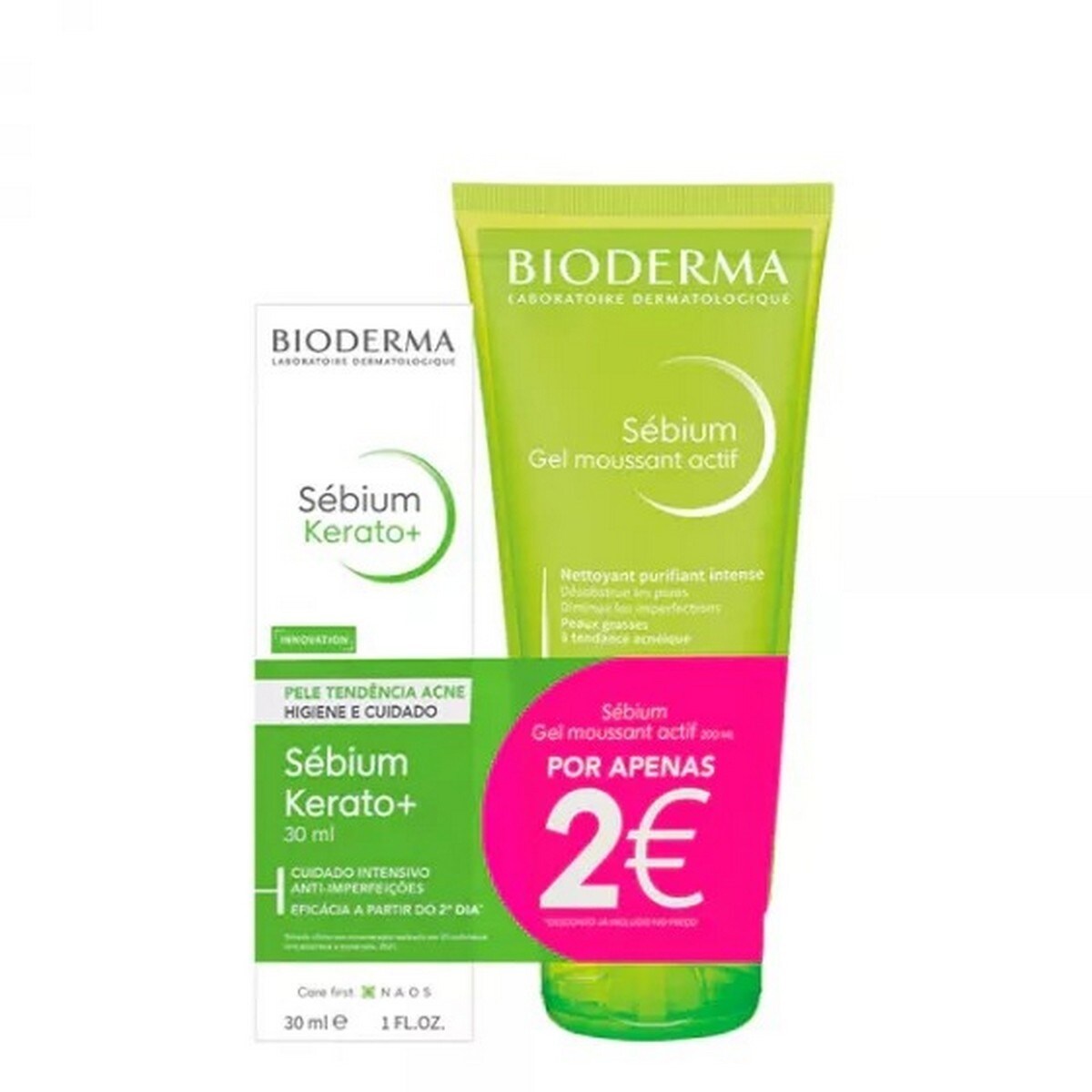 Kit Sébium Kerato+ 30 ml Com Oferta de Sébium Gel Moussant Actif 200 ml Por 2€ 1