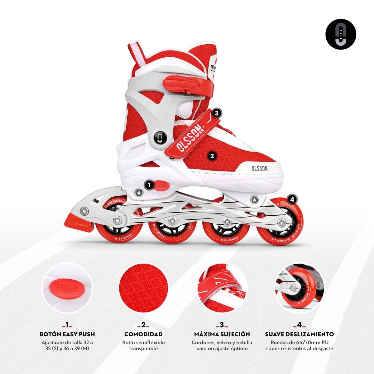 Patines en línea Halley Olsson and Brothers Rojo / Blanco-3