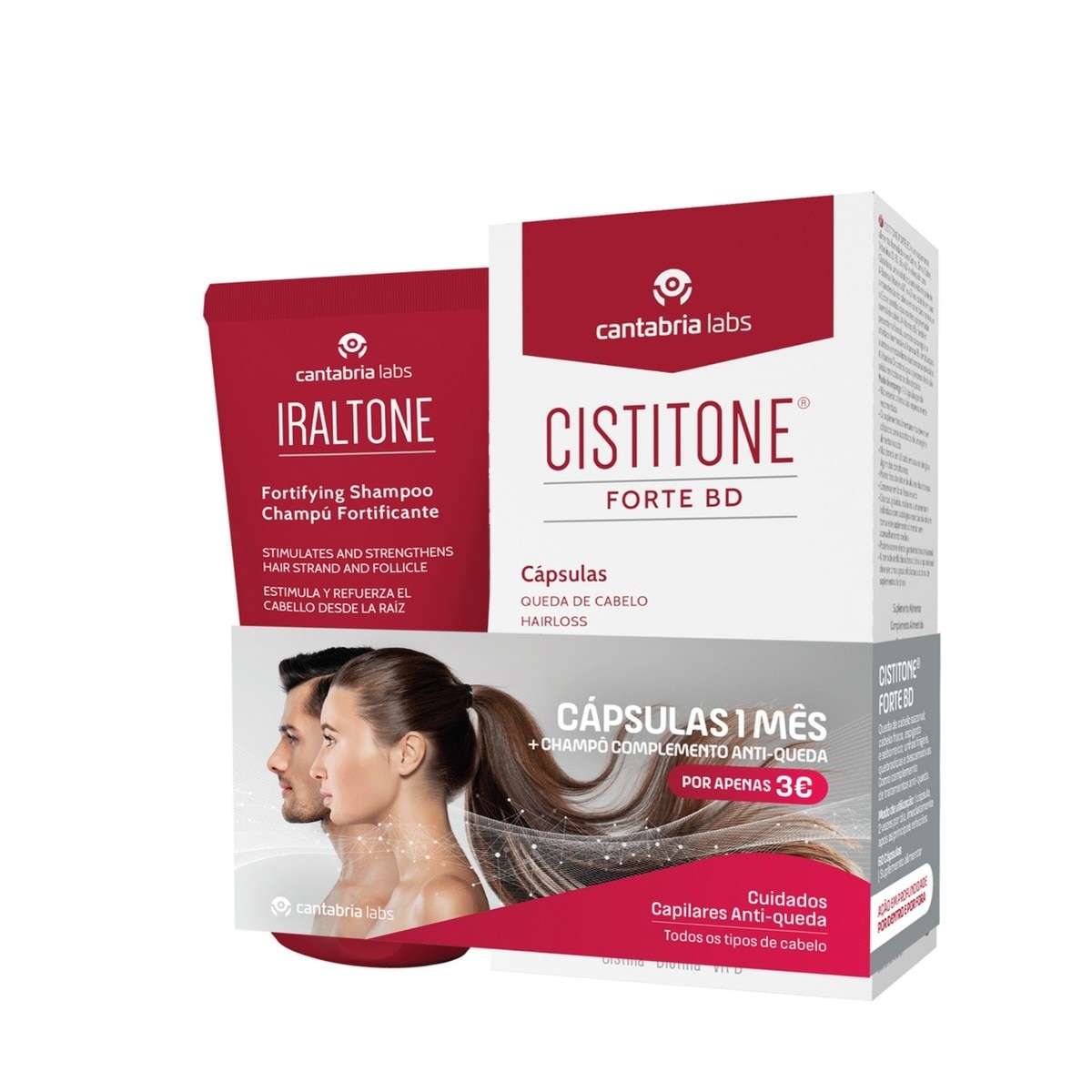 Imagem 0 de Kit Cistitone Forte BD 60 Cápsulas + Iraltone Champô Fortificante 200 ml