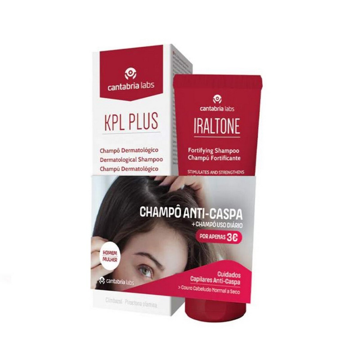 Kit KPL Plus Champô Anti-Caspa + Iraltone Champô Fortificante - 2x200 ml 1