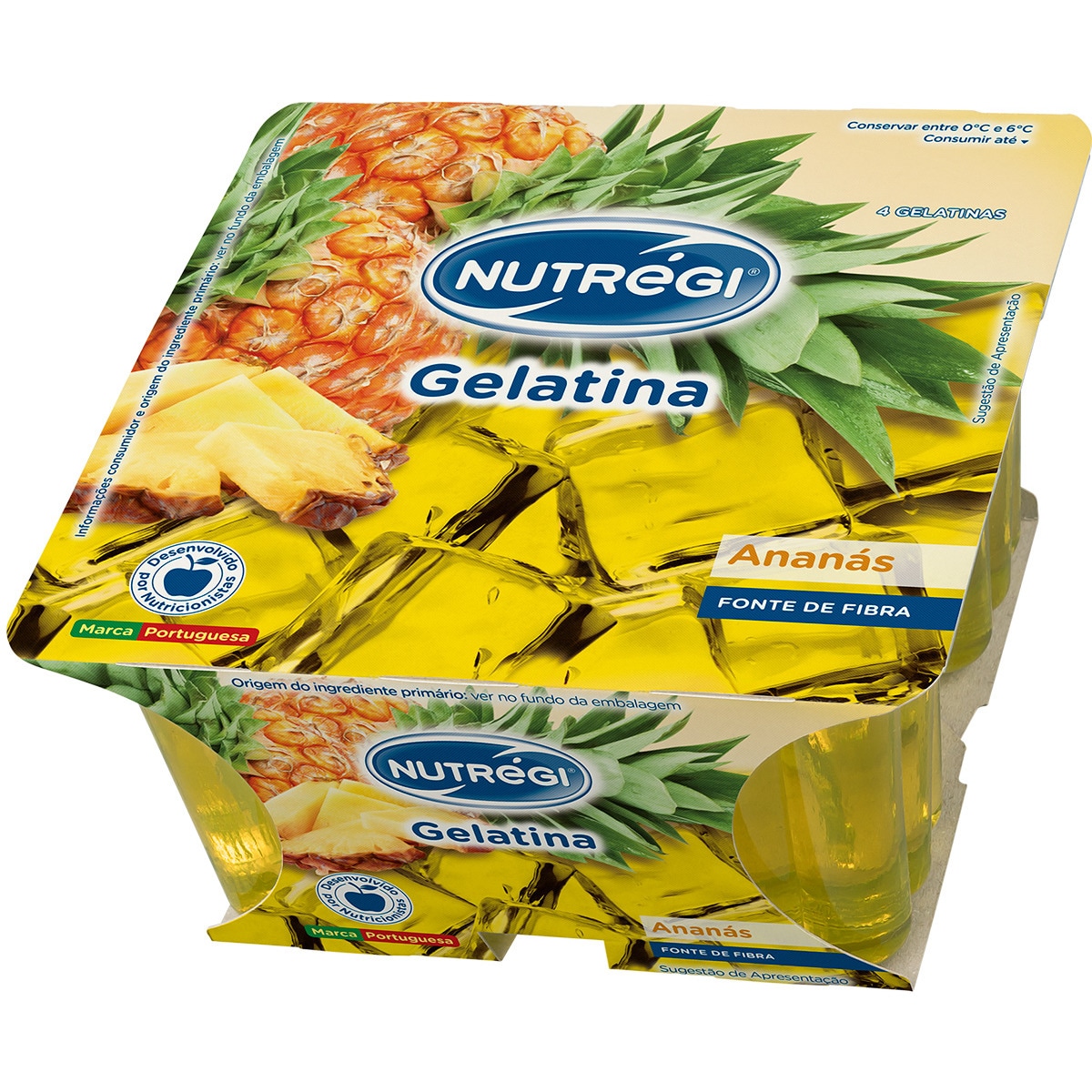 Gelatina de Ananás Pack 4 unidades embalagem 100 g