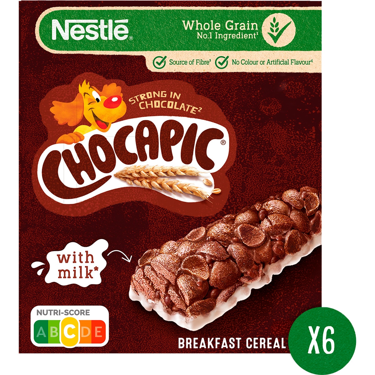 Barras de Cereais de Chocolate com Leite Pack 6 embalagem 150 g