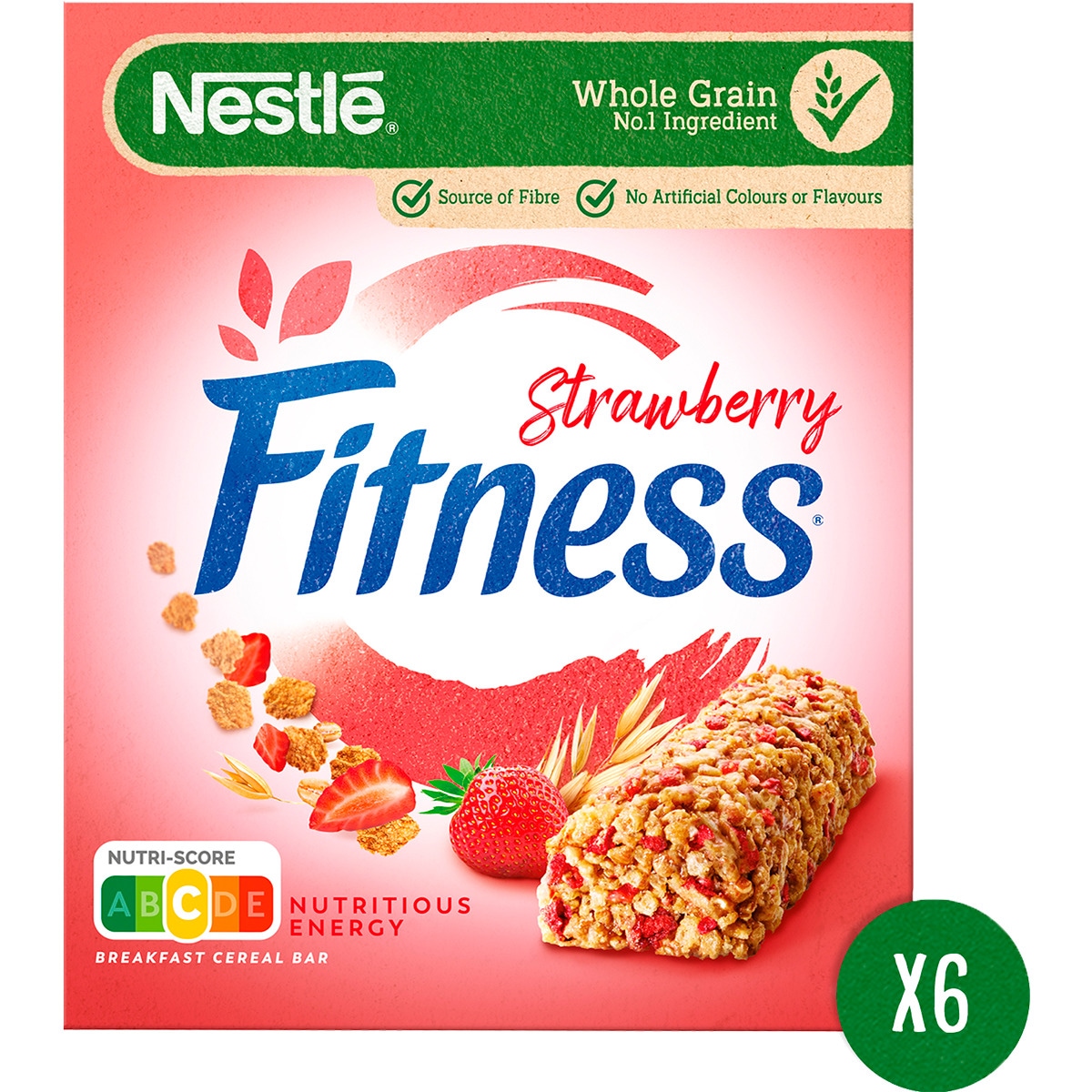 Barras de Cereais de Trigo Integral com Morango Pack 6 embalagem 141 g