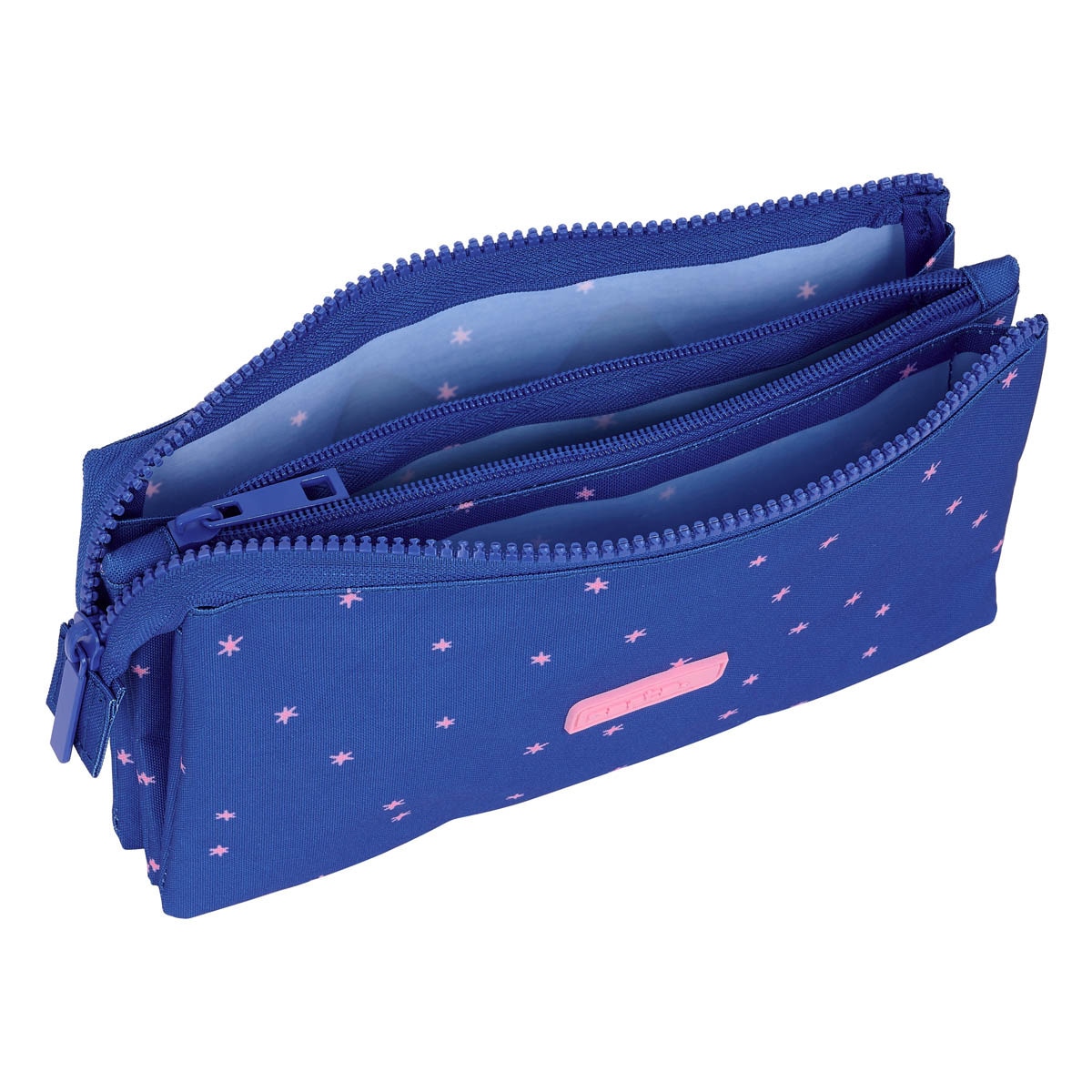 Portatodo triple Little Cat Safta azul, rosa y blanco Azul / Rosa / Blanco-3