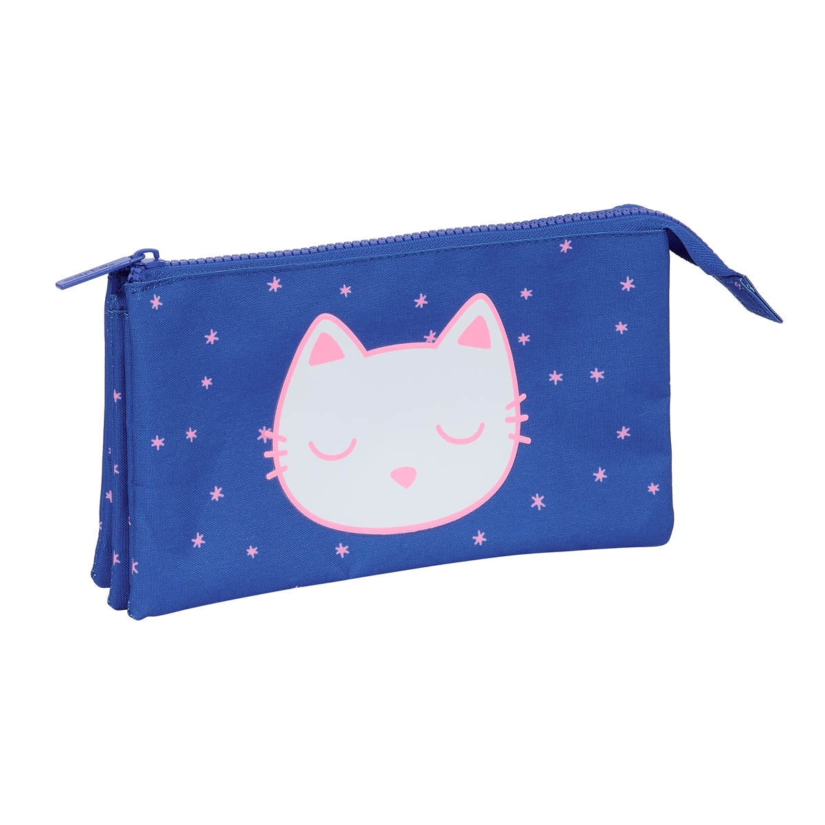 Imagen 0 de Portatodo triple Little Cat Safta azul, rosa y blanco