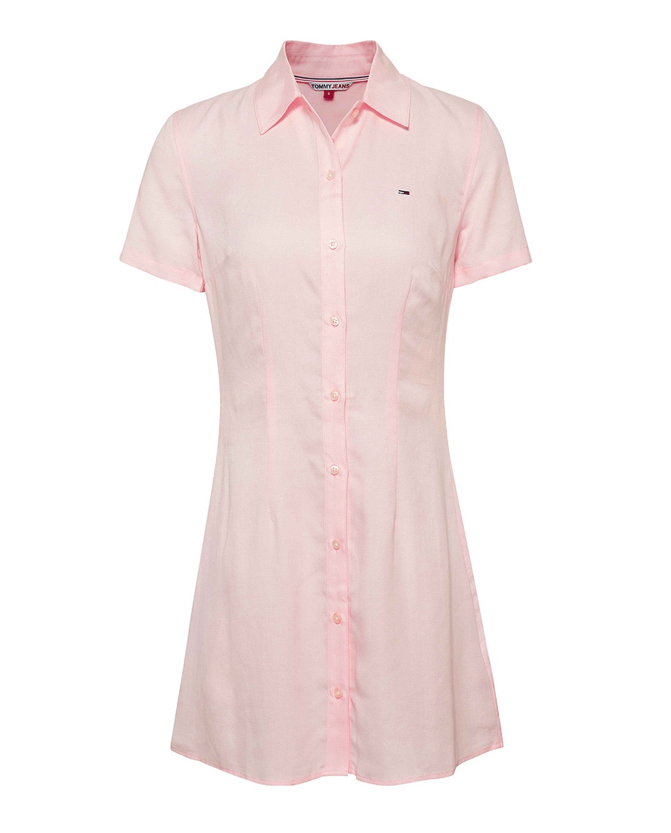 Minirobe style chemise à manches courtes