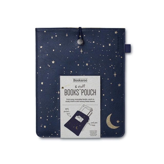 Imagem 0 de Capa Guarda Livros Tamanho Grande em Couro e com Forro Interior de Veludo Luas e Estrelas