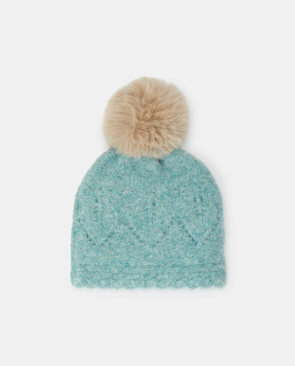 Bonnet maille pompon