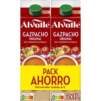 gazpacho original pack ahorro 2 unidades brik 1 l - Alvalle