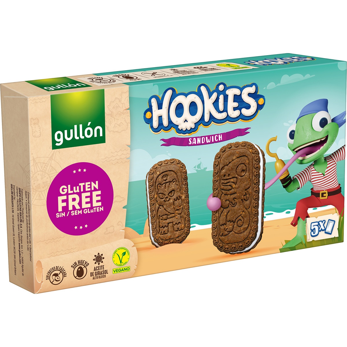 Hookies galleta rellenas sin gluten paquete 230 g