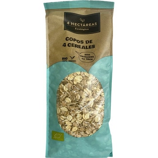 copos de 4 cereales avena, trigo, cebada y centeno ecológicos bolsa 450 g - 4 Hectareas