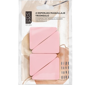 esponja de maquillaje triángulo blister 4 unidades - Veckia