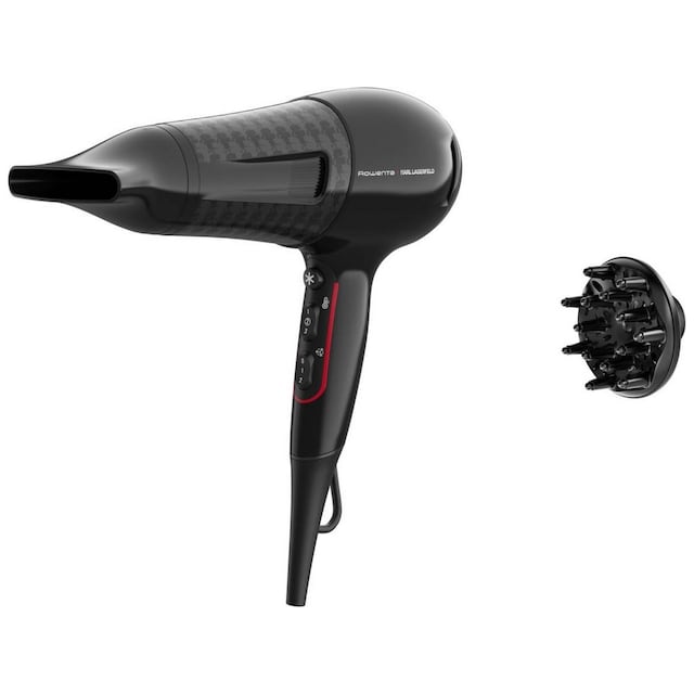 Imagem 0 de Secador de Cabelo Rowenta CV591LF0 Powerline Karl Lagerfeld de 2100 W e 3 Níveis de Temperatura - Preto e Vermelho