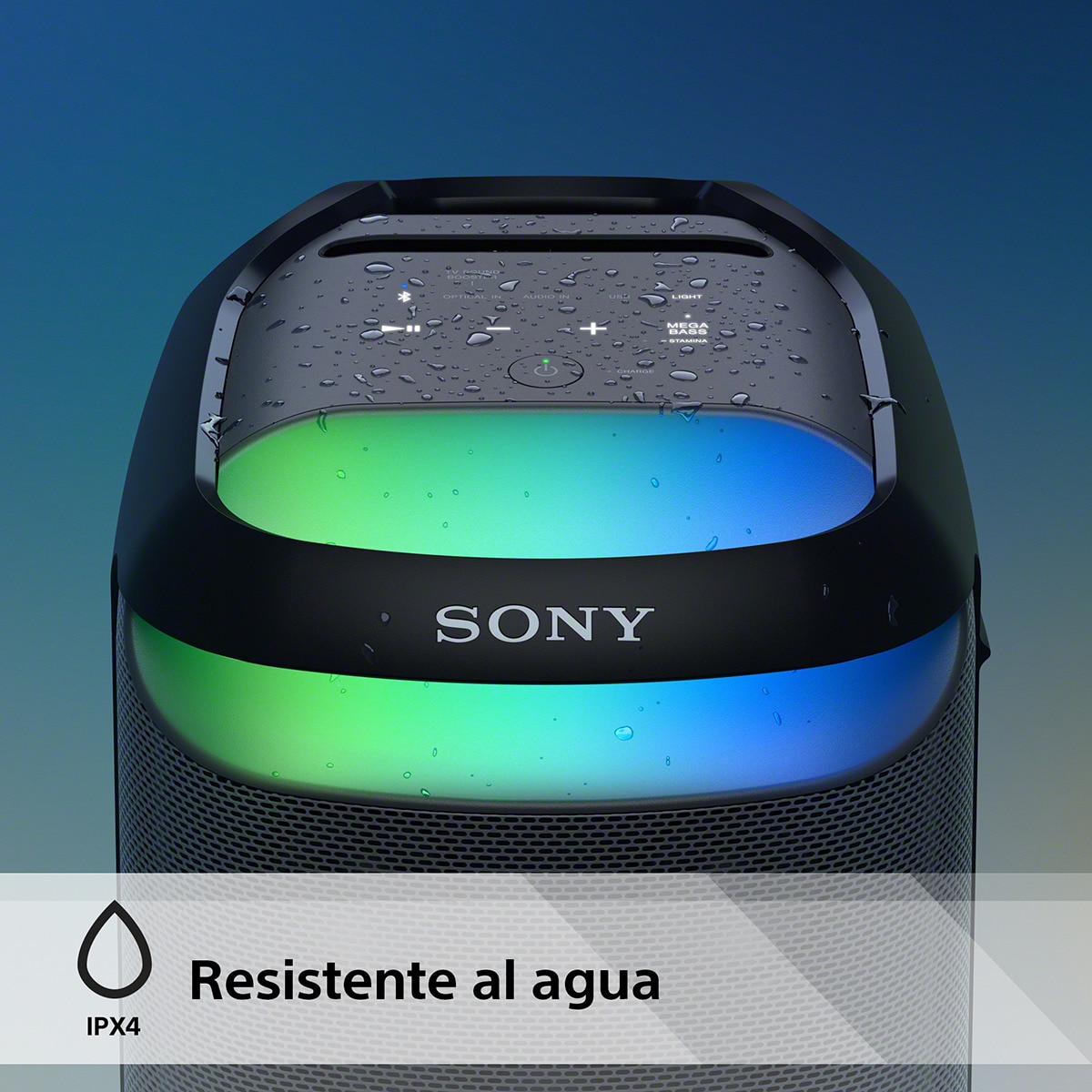 Altavoz Bluetooth Sony SRS-XV800 con sonido potente 360°, MEGA BASS, 25 horas de batería, portátil, para interior y exterior, iluminado y karaoke Negro-9