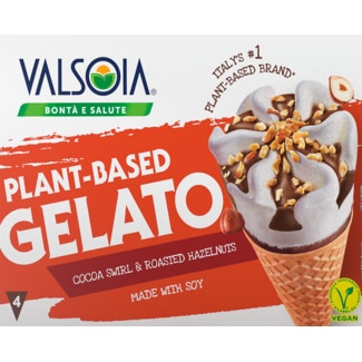 Gelado Cone de Soja Vegan Pack 4 embalagem 300 g - Valsoia