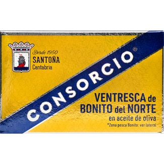 ventresca de bonito del norte en aceite de oliva lata 80 g neto escurrido - Consorcio